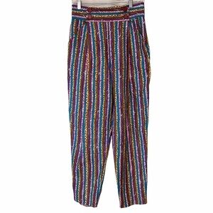 Vintage Jeanne Marc Graphic Zebra Print Striped Pants Sz Small